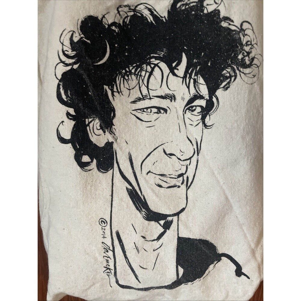 Neil Gaiman Tote bag Drawing by Dave Mckean. Used and washed. 2014 SDCC